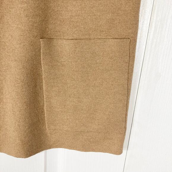 J CREW Blazer Jacket Sweater Cardigan M Merino-Wool Cotton Knit Tan Open ”Eloise - Picture 7 of 11